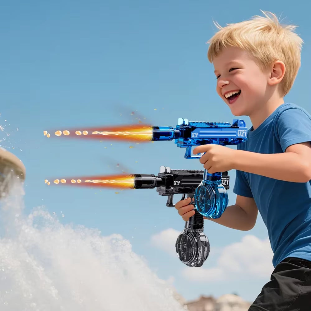 Electric Water Gun Toys with Light Sprays Flame Effect，Large Capacity, Super Strong Distance, Water Battle for Kids and Adults